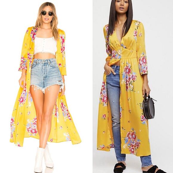 Free People Alexa yellow sun Duster - Picture 1 of 7